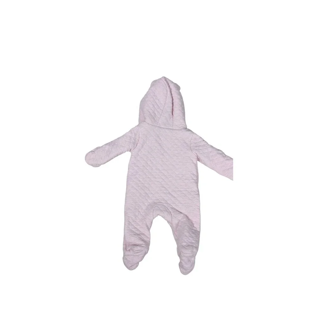 Carter's Snowsuit Sz 3 Months Baby Girl's Pink Quilted Snap Button Zipper Winter
